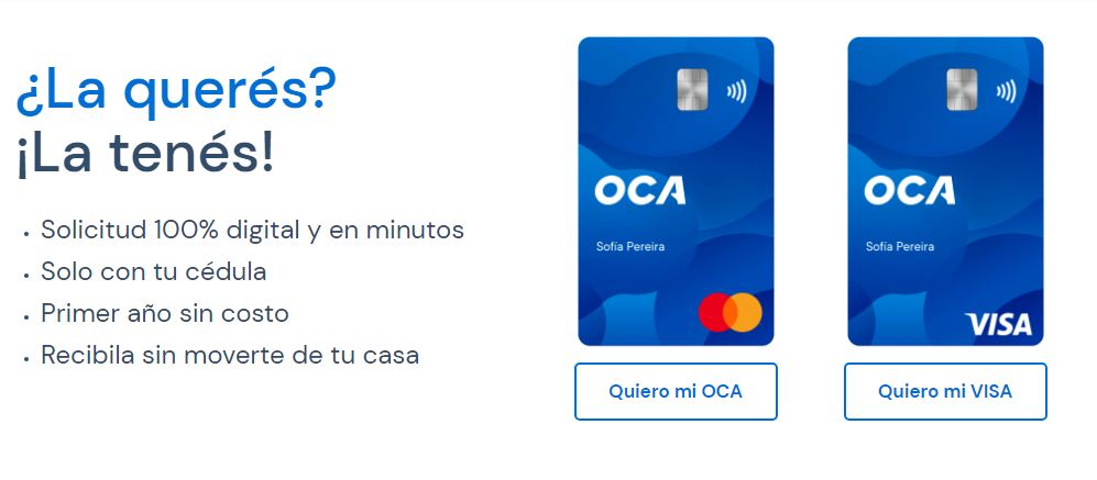 Solicitar tarjeta OCA